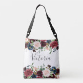 Blush Pink Burgundy Blumengeschenk für Brautparty Tragetaschen Mit Langen Trägern (Rückseite)