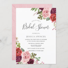 Blush Pink Burgundy Brautparty laden Sie ein Einladung