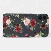 Blush Pink Burgundy Floral Elegant Hübsch Case Mat (Rückseite (Horizontal))