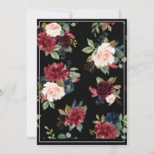 Blush Pink Burgundy Floral Elegantes Script Hochze Einladung (Rückseite)