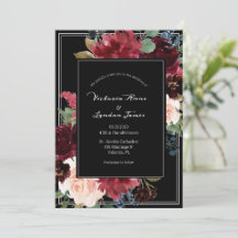 Blush Pink Burgundy Floral Elegantes Script Hochze