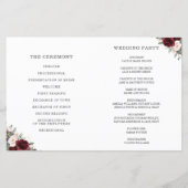 Blush Pink Burgundy Floral Folded Wedding Programm (Rückseite)