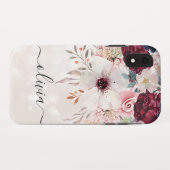 Blush Pink Burgundy Floral iPhone XR Fall Case-Mate iPhone Hülle (Rückseite (Horizontal))