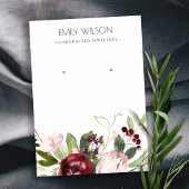 BLUSH PINK BURGUNDY PROTEA FLORAL EARRING ANZEIGE VISITENKARTE