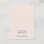 BLUSH PINK BURGUNDY PROTEA FLORAL NECKLACE DISPLAY VISITENKARTE (Rückseite)