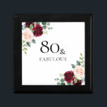 Blush Pink Burgundy Red 80. Geburtstagsgeschenk Erinnerungskiste<br><div class="desc">Blush Pink Burgundy Red 80th Birthday Party Geschenkboxen</div>
