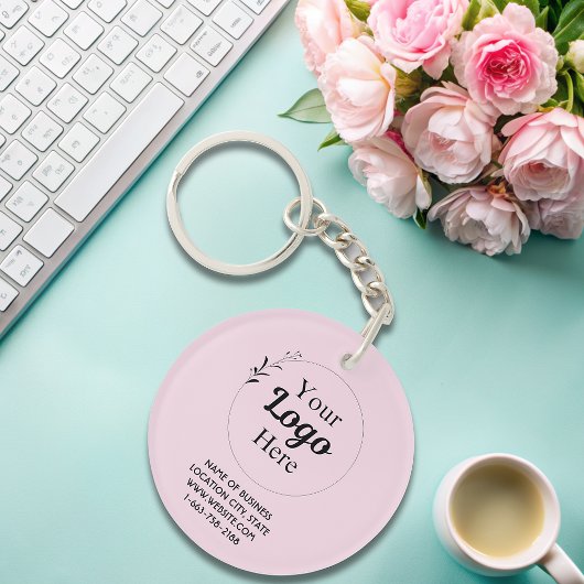 Blush Pink Business-Logo qm moderner Code Schlüsselanhänger