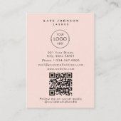 Blush Pink Business Logo Schönheitssalon Lashes Fo Visitenkarte (Rückseite)