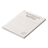 Blush Pink Business Minimalist Simple Botanical Notizblock (Rotiert)
