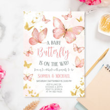 Blush Pink Butterflies Babydusche