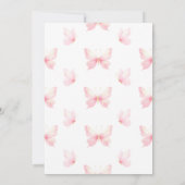 Blush Pink Butterfly Baby Dusche Einladung (Rückseite)