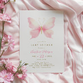 Blush Pink Butterfly Baby Dusche Einladung
