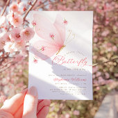 Blush Pink Butterfly Baby Dusche Einladung