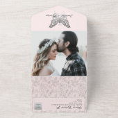 Blush Pink Butterfly Einladung Hochzeit (Außenbereich)