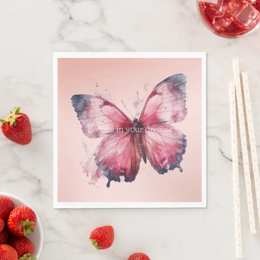 Blush Pink Butterfly Serviette (Beispiel)