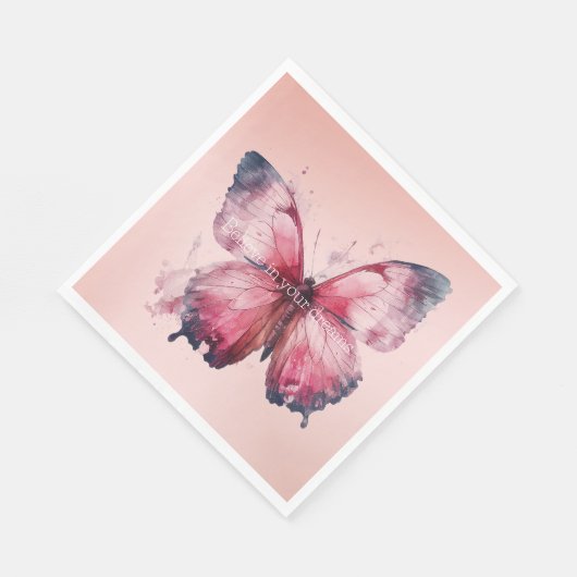 Blush Pink Butterfly Serviette (Ecke)