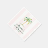 Blush Pink Cabana Stripes Palm Beach Club Birthday Serviette (Ecke)