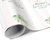 Blush Pink Cabana Stripes Palm Beach Club Geschenkpapier