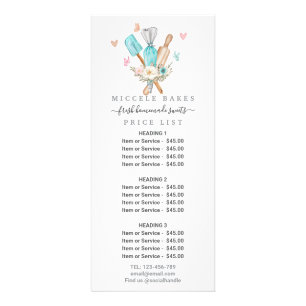 Blush Pink Cake Mixer Blumengebäck Service Preis Werbekarte