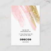 Blush Pink Calligraphy Earring Necklace Display Visitenkarte (Rückseite)