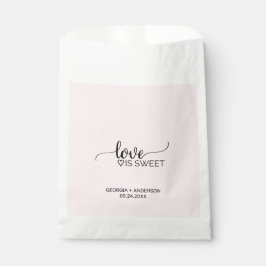 Blush Pink Calligraphy "Liebe is Sweet" Hochzeit Geschenktütchen