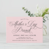 Blush Pink Calligraphy Mother's Day Brunch Einladung (Stehend Vorderseite)