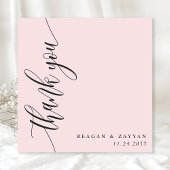 Blush Pink Calligraphy Script Wedding Dankeskarte