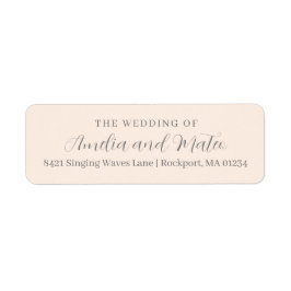 Blush Pink Calligraphy Wedding Rücksendeadresse