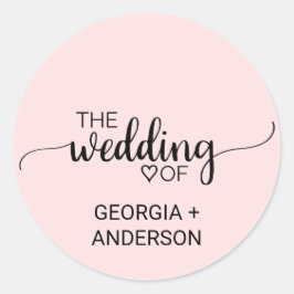 Blush Pink Calligraphy Wedding Umschlag Aufkleber