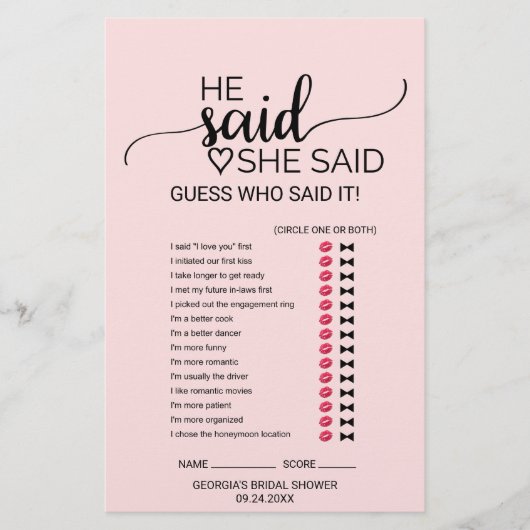 Blush Pink Calligraphy Wedding Word Search Game (Vorderseite)