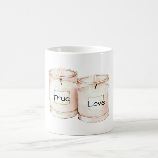 Blush Pink Candles True Love Kaffeetasse (Mittel)