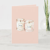 Blush Pink Candles True Love Karte (Vorderseite)
