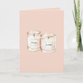 Blush Pink Candles True Love Karte