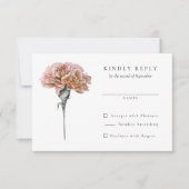 Blush Pink Carnation Wedding RSVP Antwort (Vorderseite)