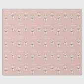 Blush Pink Cat Christmas Geschenkpapier (Flach)