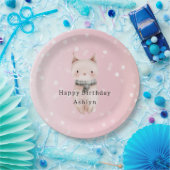 Blush Pink Cat Confetti Dots Birthday Pappteller (Party)