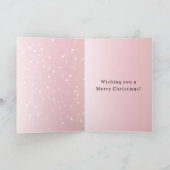 Blush Pink Cat Confetti Dots Christmas Karte (Innenseite)