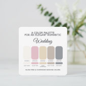 Blush Pink Champagne Wedding Color Palette Card Einladung (Stehend Vorderseite)