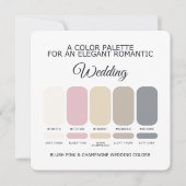 Blush Pink Champagne Wedding Color Palette Card Einladung (Vorderseite)