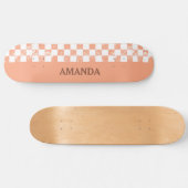 Blush Pink Checked Skateboard (Horizontal)
