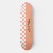 Blush Pink Checked Skateboard (Vorderseite)
