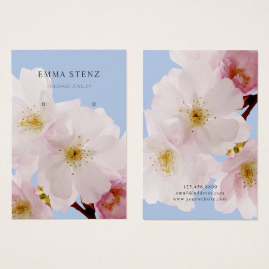 Blush Pink Cheroms Earring Display Card (Vorne & Hinten)