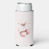 Blush Pink Cherries Bow Selters Dosenkühler (Seltzer Rückseite)