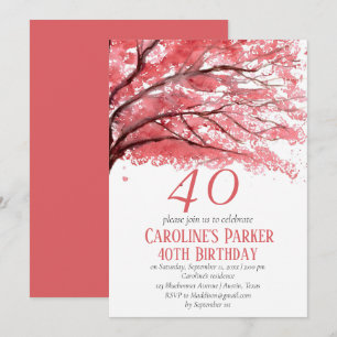 Blush Pink Cherry Blossom 40. Geburtstag Bloral Einladung