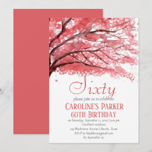 Blush Pink Cherry Blossom 60. Geburtstag Bloral Einladung