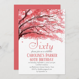 Blush Pink Cherry Blossom 60. Geburtstag Bloral Einladung