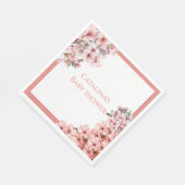 Blush Pink Cherry Blossom Elegant Babydusche Serviette (Ecke)