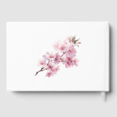 Blush Pink Cherry Blossom Elegant Floral Wedding  Gästebuch (Rückseite)