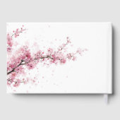 Blush Pink Cherry Blossom Elegant Floral Wedding  Gästebuch (Rückseite)