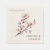 Blush Pink Cherry Blossom Elegant Floral Wedding Serviette (Vorderseite)